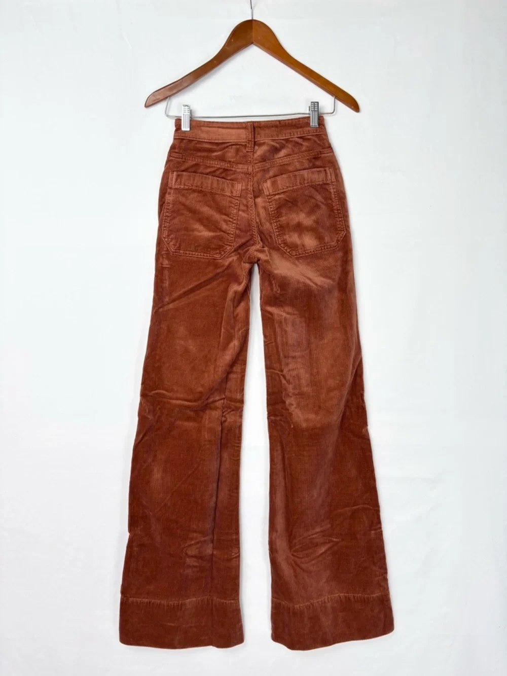 NEW Pilcro Anthro Rylan High Rise Flare‎ Jeans Corduroy Cedar Size 23 Tall